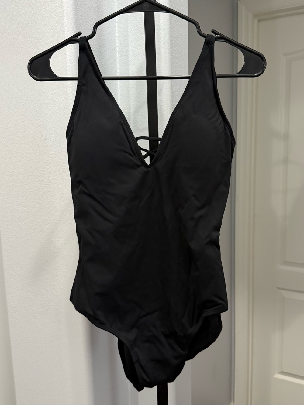 TA3 Short Swimwear Plungey Black One Piece *SHORT* LARGE BRAND NEW $178 MSRP